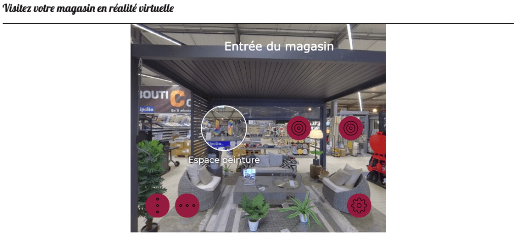 exemple d'un magasin virtuel avec visite virtuelle