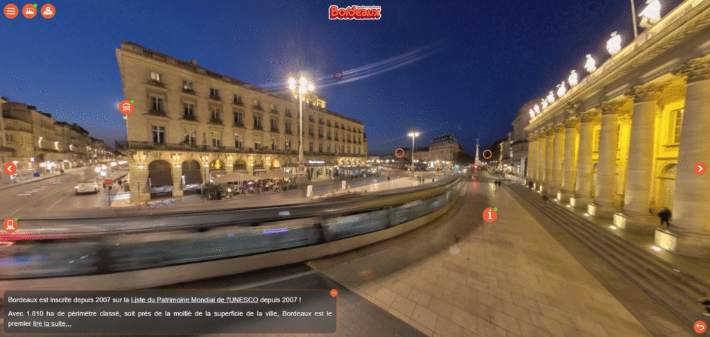 Visite virtuelle 360 Bordeaux en face Théatre