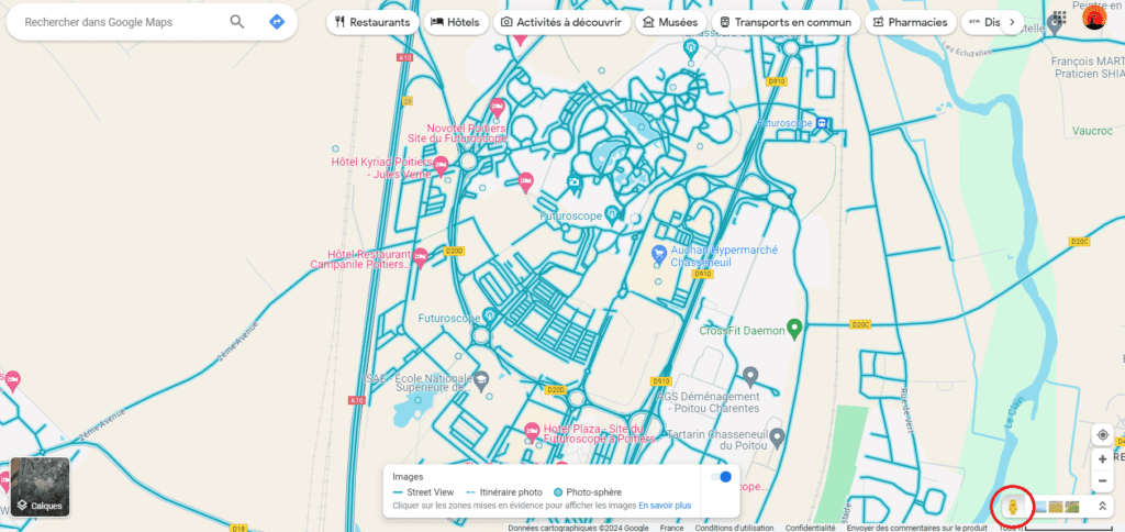 visite virtuelle parc d'attraction Google Maps