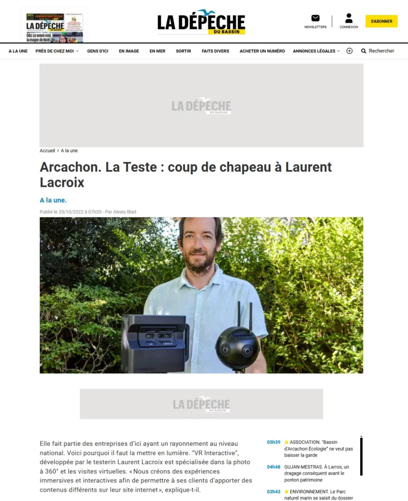 La depeche VR Interactive 25 novembre 2022 – Presses & Média