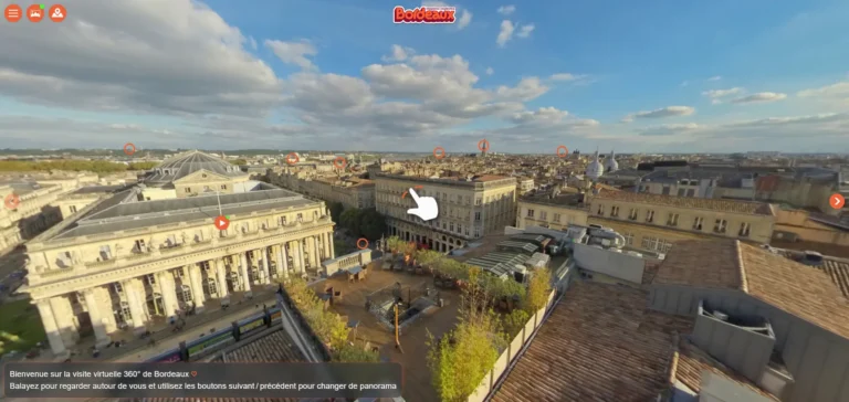 Visite virtuelle à 360° de Bordeaux et ses alentours